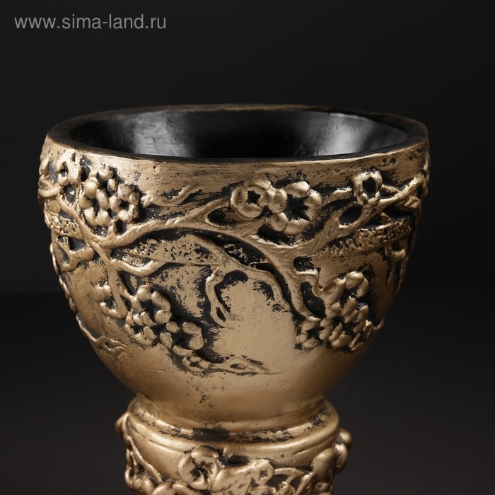 Фигура с кашпо  Фигура с кашпо "Девушка стоя с цветами" фиолетовая, 104х23х25см