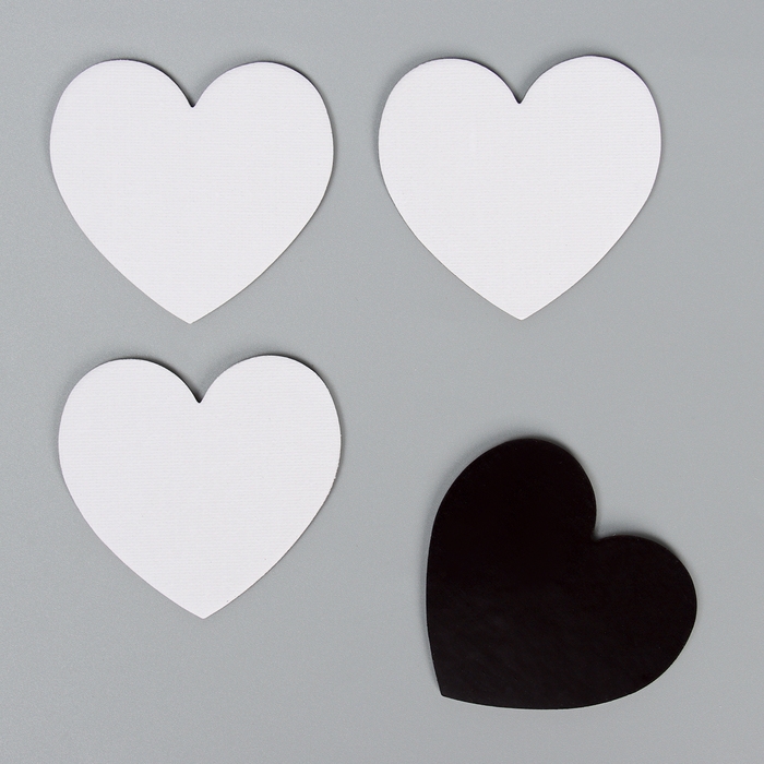 Набор холстов на магните «Сердце», 7,5 см, 4 шт Набор холстов на магните «Сердце», 7,5 см, 4 шт