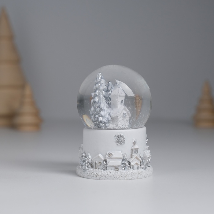 Сувенир полистоун водяной шар свет Сувенир полистоун водяной шар свет "Белоснежный ангел-музыкант" МИКС 4,5х4,5х6,5 см