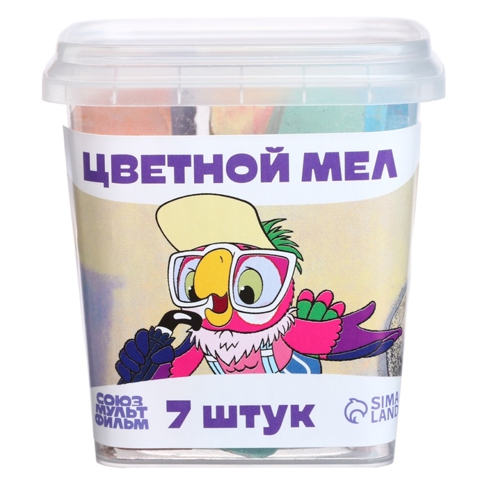 Набор цветных мелков Попугай Кеша, 7 цветов Набор цветных мелков Попугай Кеша, 7 цветов