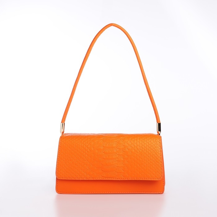 Сумка-багет на клапане, цвет оранжевый Сумка-багет на клапане, цвет оранжевый