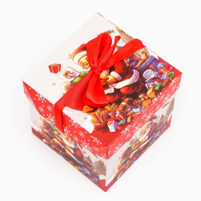 Новый год. Коробка Самосборная Новый год. Коробка Самосборная "Колокольчики" 10 х 10 х 10 см