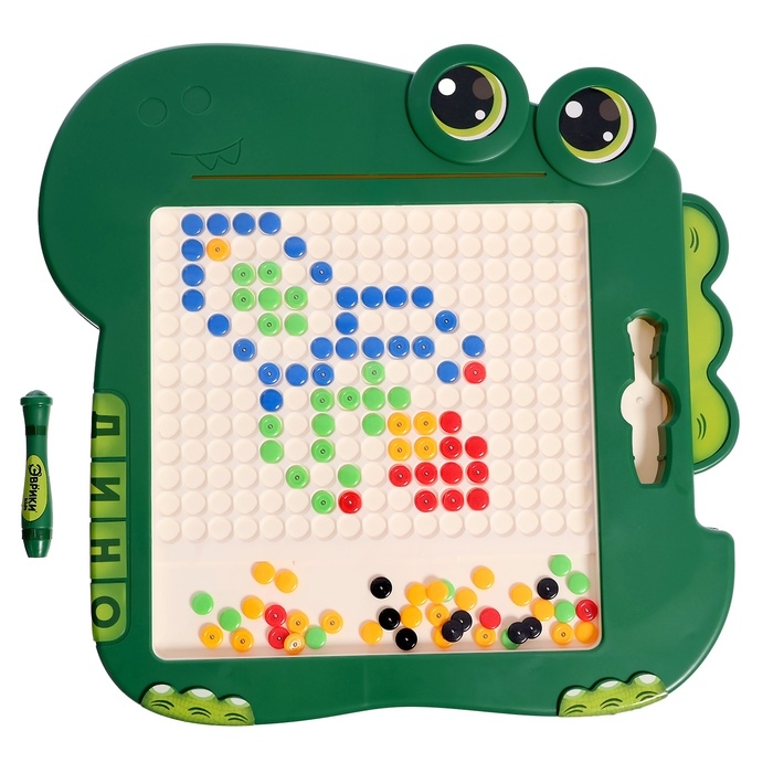 Магнитный планшет для рисования «Динозаврик», мозаика, 10 карточек