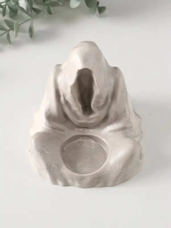 Подсвечник «Безликий», 11×11×11.5 см, серый