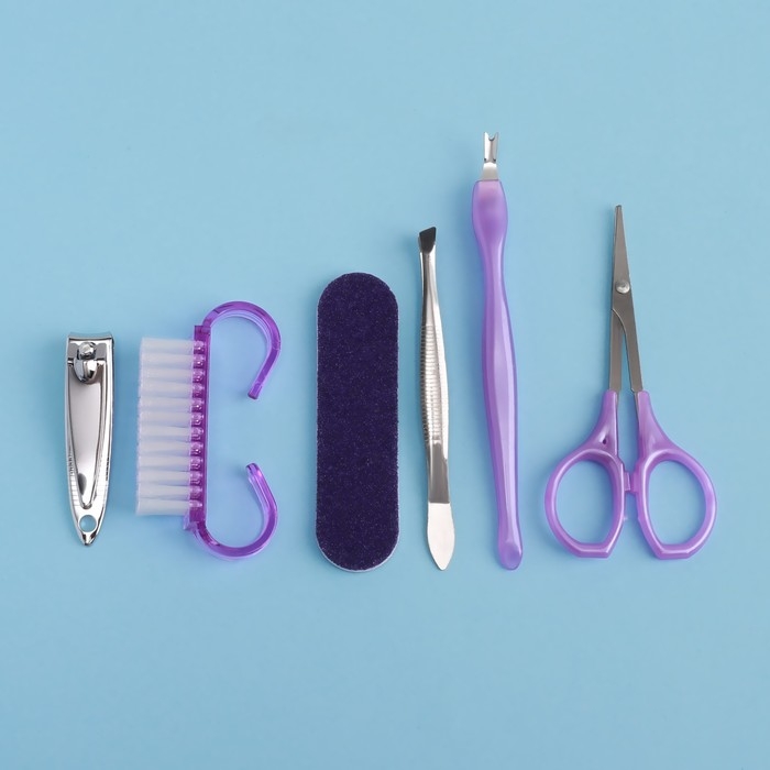 Набор маникюрный, 6 предметов, цвет МИКС Набор маникюрный, 6 предметов, цвет МИКС