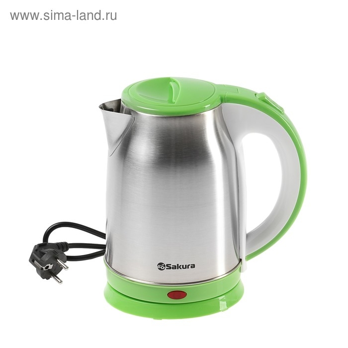 Чайник электрический Sakura SA-2147G, металл, 1.8 л, 1800 Вт, зеленый Чайник электрический Sakura SA-2147G, металл, 1.8 л, 1800 Вт, зеленый