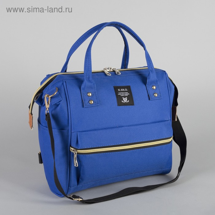 Сумка-рюкзак 2 в 1 на колёсах 18 Сумка-рюкзак 2 в 1 на колёсах 18", отдел на молнии, наружный карман, цвет синий