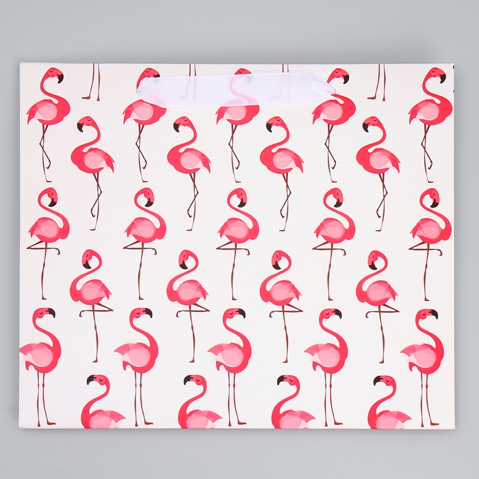 Пакет подарочный ламинированный горизонтальный, упаковка, «Фламинго», ML 27 х 23 х 11,5 см Пакет подарочный ламинированный горизонтальный, упаковка, «Фламинго», ML 27 х 23 х 11,5 см