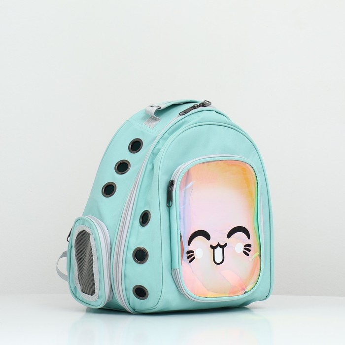 Рюкзак для переноски кошек и собак, с окном для обзора, зелёный Рюкзак для переноски кошек и собак, с окном для обзора, зелёный