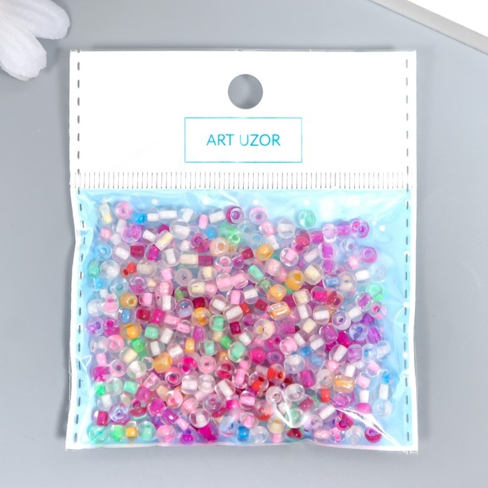 Бисер стекло 6/0  Бисер стекло 6/0 "Прозрачный цветной. Меланж" 30 гр