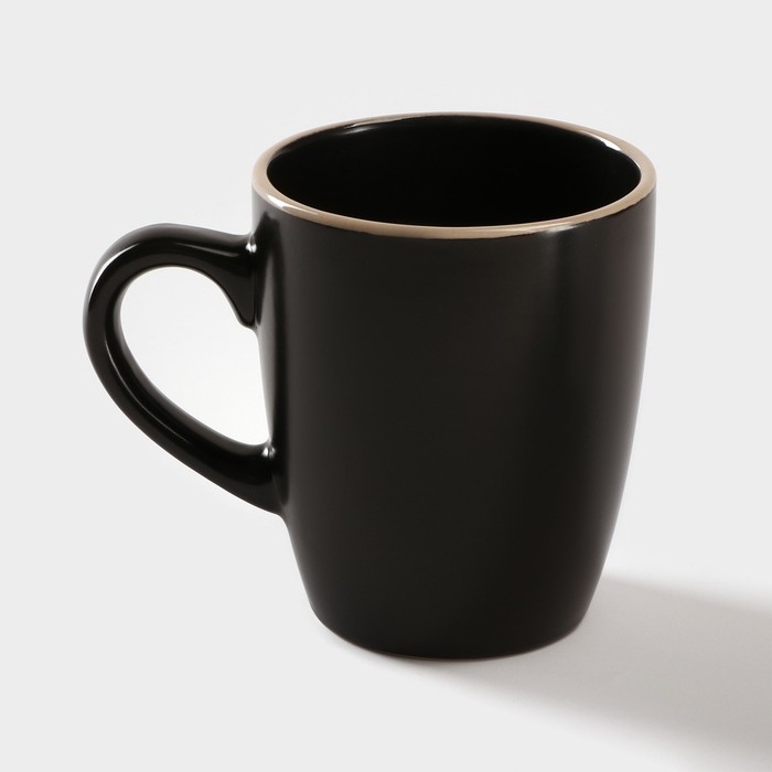 Кружка керамическая Доляна «Ваниль», 350 мл, цвет чёрный Кружка керамическая Доляна «Ваниль», 350 мл, цвет чёрный