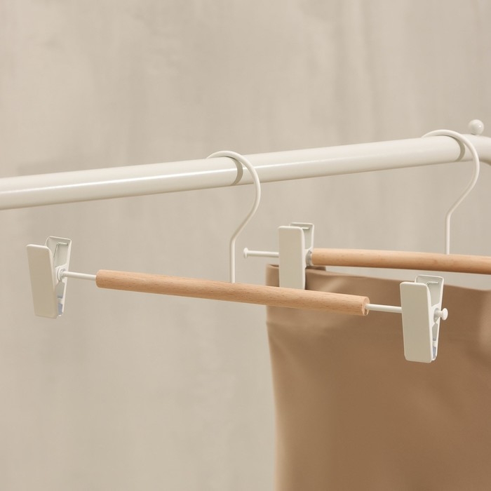 Вешалка для брюк и юбок LaDо́m Laconique, 28×11,5×2,8 см, с зажимами, цвет белый Вешалка для брюк и юбок LaDо́m Laconique, 28×11,5×2,8 см, с зажимами, цвет белый