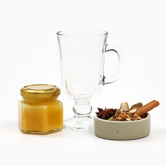 Подарочный набор: специи для глинтвейна, бокал, крем мед Подарочный набор: специи для глинтвейна, бокал, крем мед "Для тёплых вечеров"