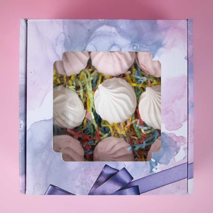 Коробка самосборная, с окном, Коробка самосборная, с окном, "Мелодия" 19 х 19 х 9 см