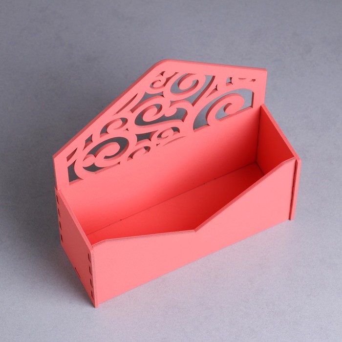 Кашпо деревянное 18×6×20 см Конверт Радель  Кашпо деревянное 18×6×20 см Конверт Радель "Дуновение", розовый светлый Дарим Красиво