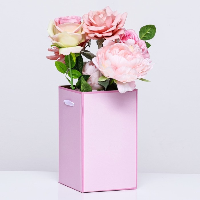 Коробка складная, розовая, 14 х 23 см