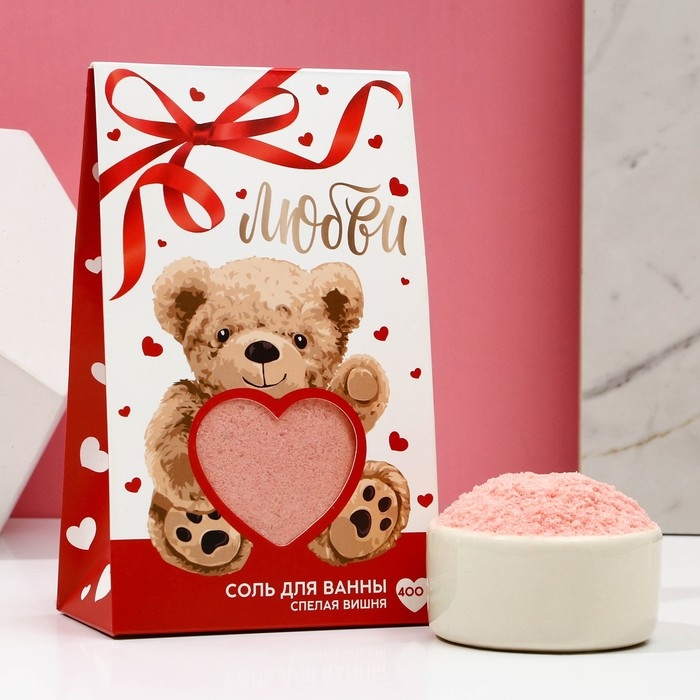 Cоль для ванны «Любви», 400 г, аромат спелой вишни, ЧИСТОЕ СЧАСТЬЕ Cоль для ванны «Любви», 400 г, аромат спелой вишни, ЧИСТОЕ СЧАСТЬЕ