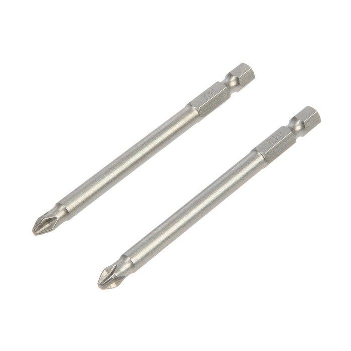 Биты ТУНДРА, намагниченные, сталь CrV, PH2 х 90 мм, 2 шт. Биты ТУНДРА, намагниченные, сталь CrV, PH2 х 90 мм, 2 шт.
