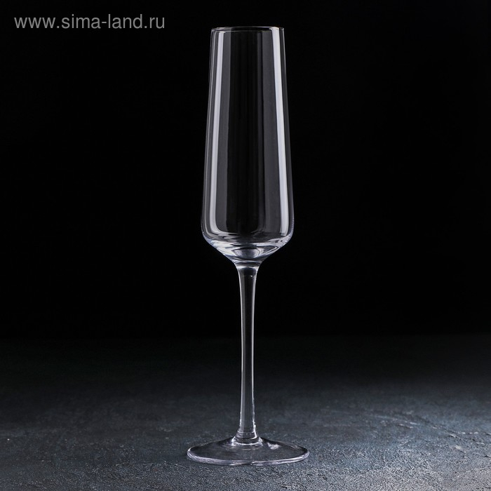 Бокал для шампаснкого стеклянный &laquo;Алхимия&raquo;, 190 мл, 7,3&times;24,7 см