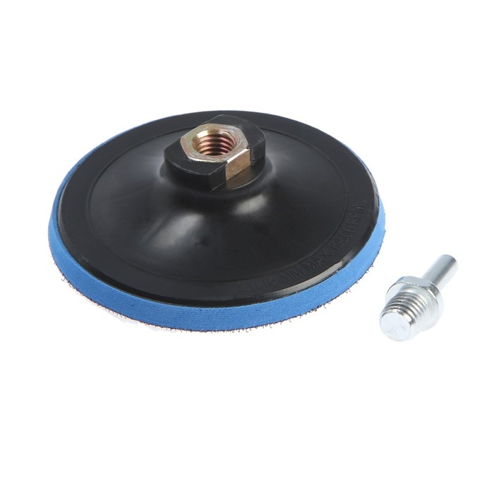 Насадка с липучкой для дрели и УШМ ТУНДРА, М14, с адаптером, 115 мм Насадка с липучкой для дрели и УШМ ТУНДРА, М14, с адаптером, 115 мм