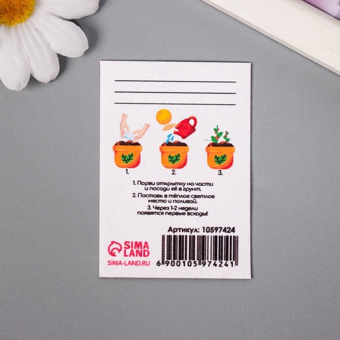 Набор открыток с семенами  Набор открыток с семенами "Вырасти сам" "Радость" 5*7см