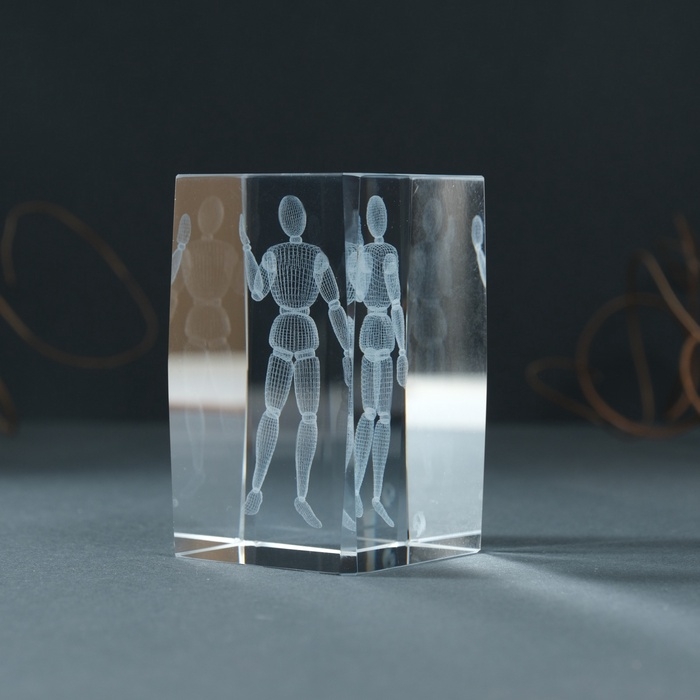 Сувенир стекло прямоугольник Сувенир стекло прямоугольник "Шарнирный человек" 5х5х8 см