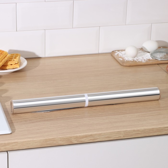 Фольга пищевая алюминиевая Доляна, универсальная, 29 см × 20 м, 14 мкм Фольга пищевая алюминиевая Доляна, универсальная, 29 см × 20 м, 14 мкм