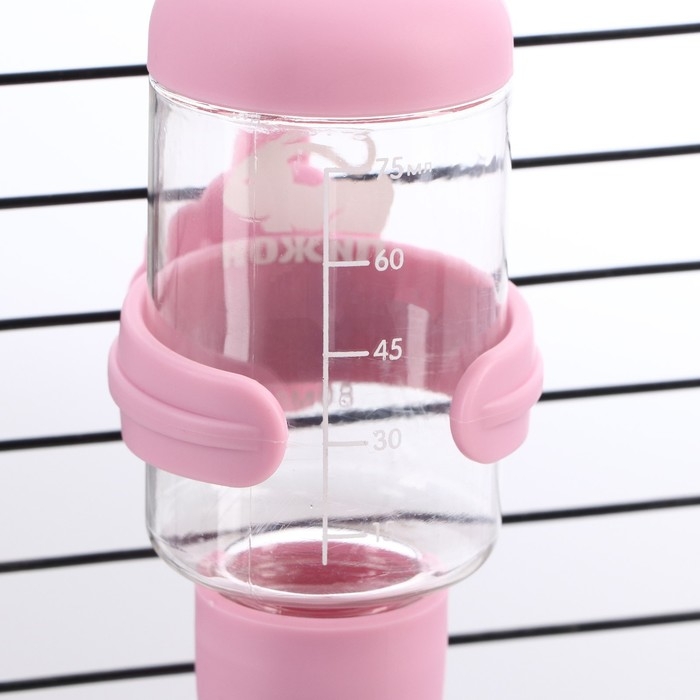 Поилка для грызунов Поилка для грызунов "Пижон", 80 мл, розовая