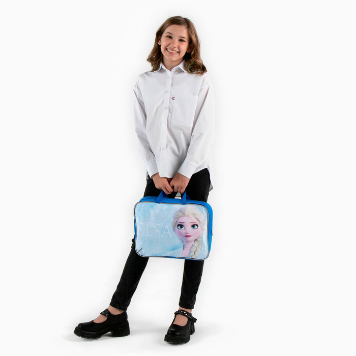 Папка с ручками текстильная А4, 350х270х100 мм, Холодное сердце Папка с ручками текстильная А4, 350х270х100 мм, Холодное сердце