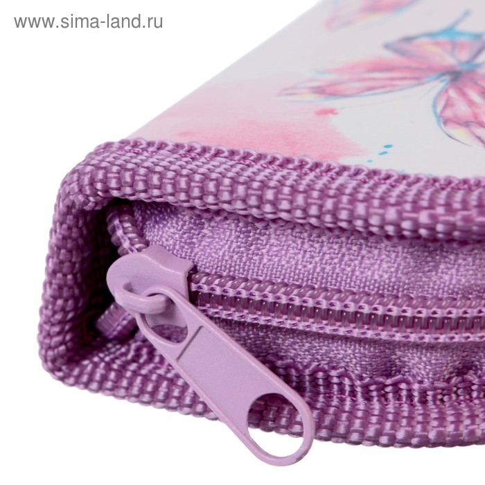 Пенал 1 секция, 55 х 205 х 25 мм, Calligrata Пенал 1 секция, 55 х 205 х 25 мм, Calligrata "Бабочки", ламинированный картон