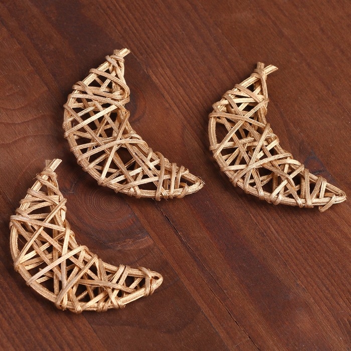 Декор для творчества из лозы «Месяц» набор 3 шт., размер 1 шт. — 7 × 3,5 см, цвет золото Декор для творчества из лозы «Месяц» набор 3 шт., размер 1 шт. — 7 × 3,5 см, цвет золото