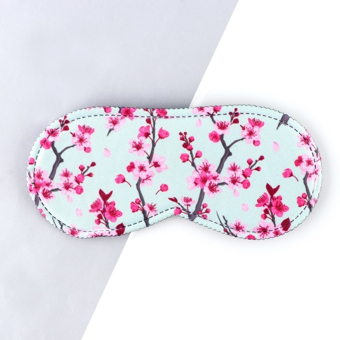 Маска для сна «Цветущая вишня», 19.3 х 9.5 см, цвет голубой Маска для сна «Цветущая вишня», 19.3 х 9.5 см, цвет голубой