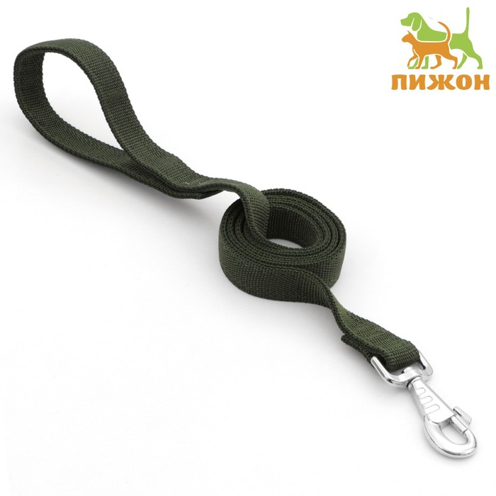 Поводок двухслойный с усиленным карабином, 1,2 м х 2,5 см, зелёный Поводок двухслойный с усиленным карабином, 1,2 м х 2,5 см, зелёный