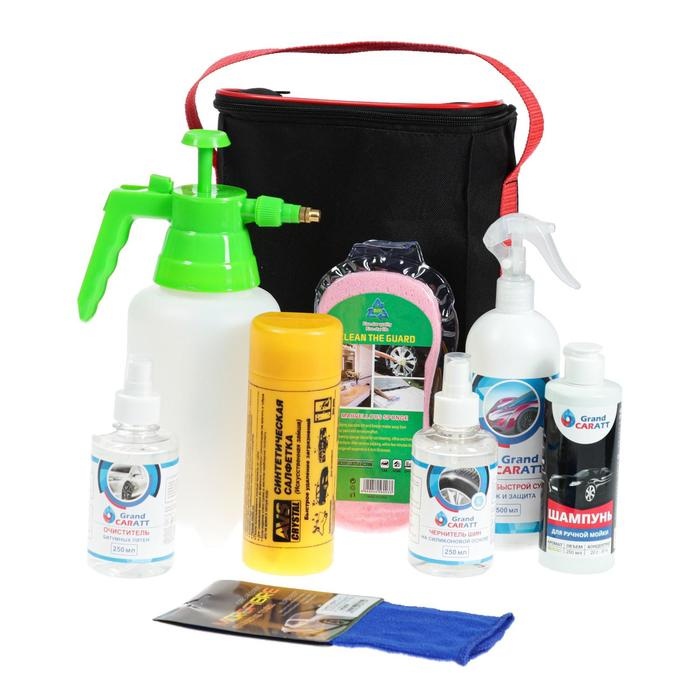 Подарочный набор для ухода и мойки авто Grand Caratt, в сумке, 8 предметов Подарочный набор для ухода и мойки авто Grand Caratt, в сумке, 8 предметов