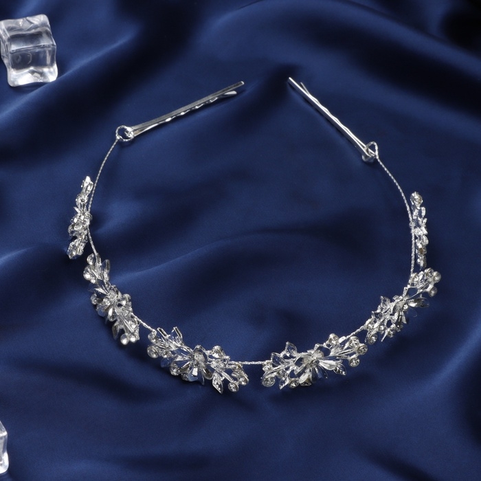 Аксессуар для волос  Аксессуар для волос "Джуди" цветник, 26 см, серебро