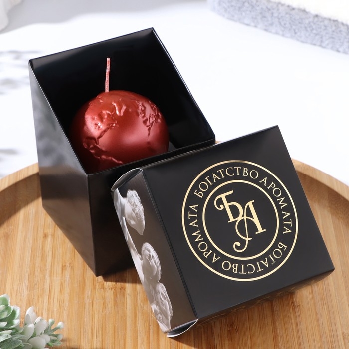 Свеча фигурная  Свеча фигурная "Шар. Планета", 6х5,5 см, красный, в коробке