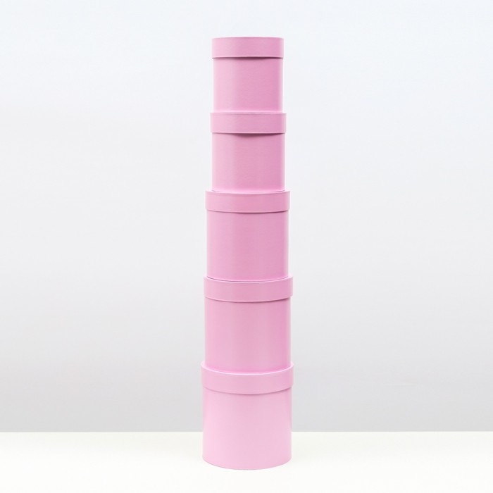 Набор шляпных коробок 5 в 1  Набор шляпных коробок 5 в 1 "Сирень", 20 × 20 × 20‒13,5 × 13,5 × 13,5 см