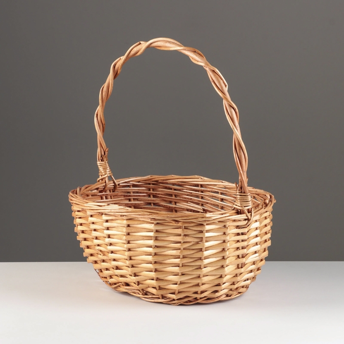 Набор корзин из 2 шт, 31x24xH13/34, 26x20xH11/30 см, медовый, рогоз Набор корзин из 2 шт, 31x24xH13/34, 26x20xH11/30 см, медовый, рогоз