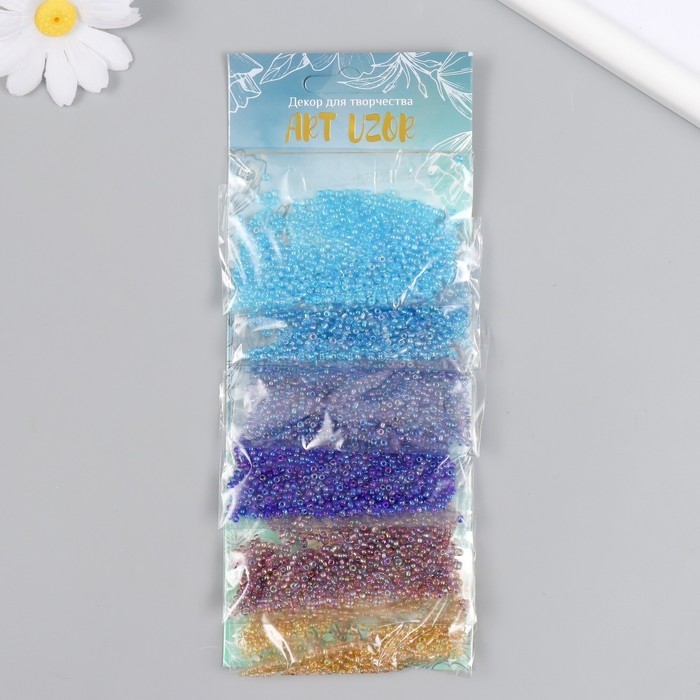 Бисер круглый 12/0  Бисер круглый 12/0 "Облака" перламутр 6 цветов х 20 гр 20х8 см