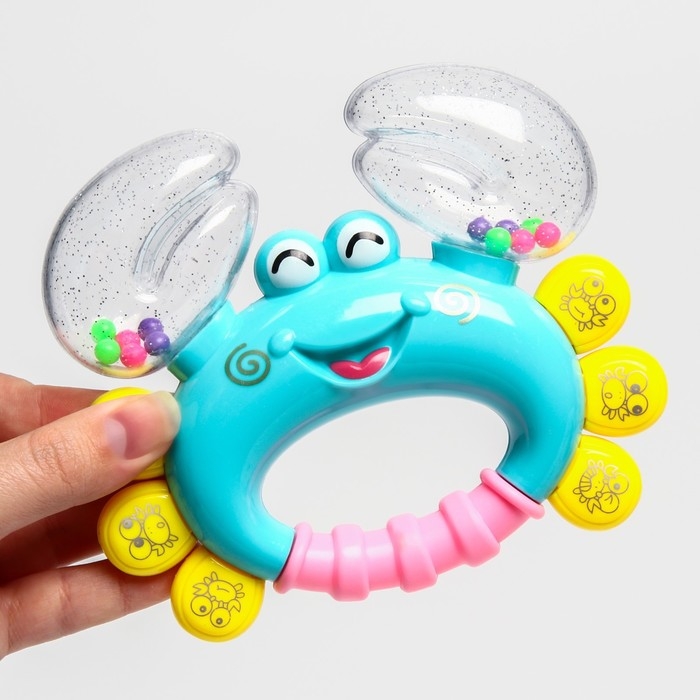 Погремушка «Крабик», цвет МИКС, Крошка Я, 12 см Погремушка «Крабик», цвет МИКС, Крошка Я, 12 см