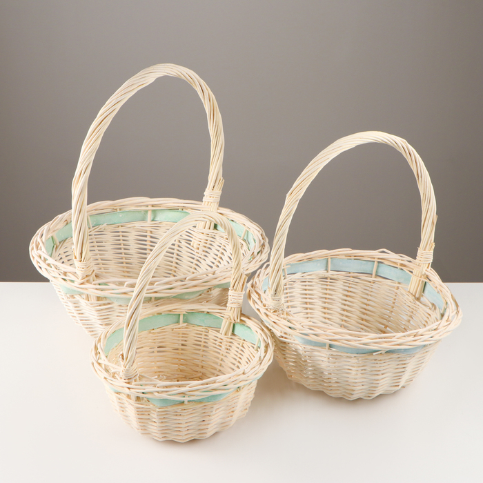 Набор корзин, 3 шт, 33×14/36 см, 28×12/31 см, 24×11/27 см, ива Набор корзин, 3 шт, 33×14/36 см, 28×12/31 см, 24×11/27 см, ива