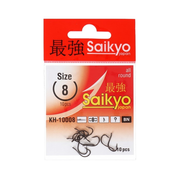 Крючки Saikyo KH-10008 Idumezina BN № 8, 10 шт Крючки Saikyo KH-10008 Idumezina BN № 8, 10 шт