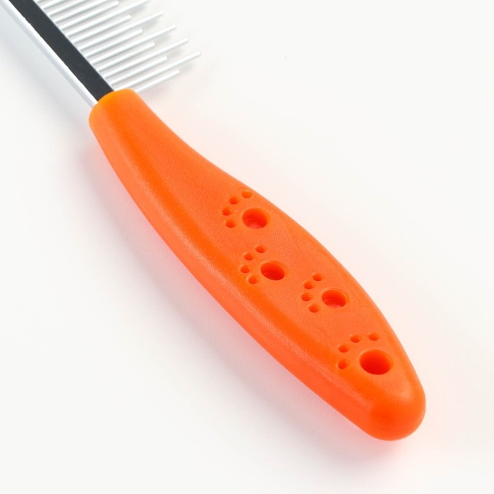Расчёска  Расчёска "Лапки" с зубьями разной длины, 20,5 х 3 см, оранжевая