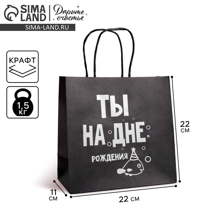 Пакет подарочный, упаковка, «На дне», 22 х 22 х 11 см Пакет подарочный, упаковка, «На дне», 22 х 22 х 11 см