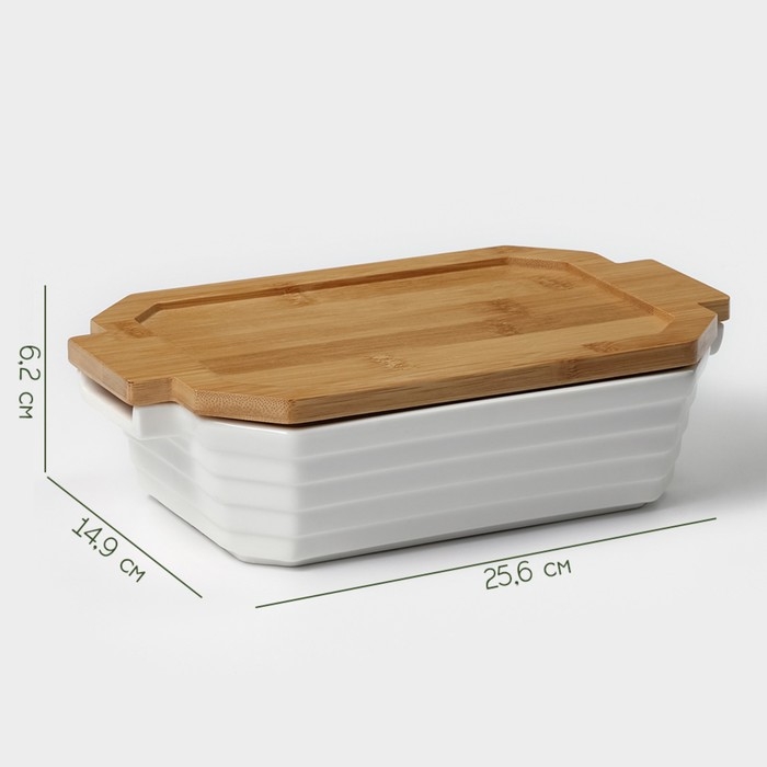 Форма для выпечки из жаропрочной керамики BellaTenero, 1000 мл, 25,6×14,9×6,2 см, цвет белый Форма для выпечки из жаропрочной керамики BellaTenero, 1000 мл, 25,6×14,9×6,2 см, цвет белый