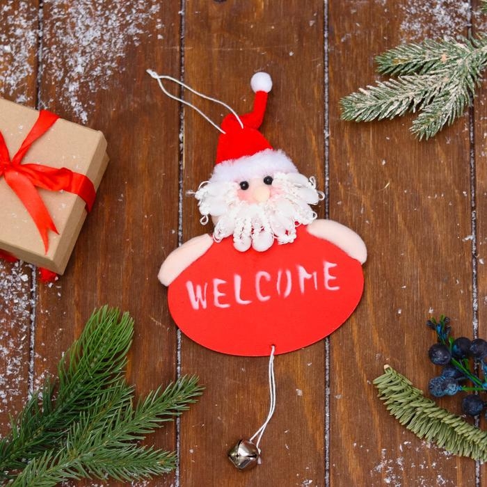 Мягкая подвеска Мягкая подвеска "Дед Мороз с бубенцом" 10х15 см, красный