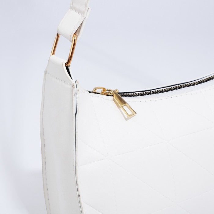 Сумка-багет на молнии, цвет белый Сумка-багет на молнии, цвет белый