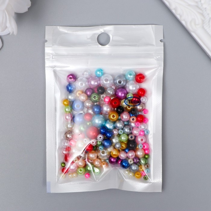 Бусины для творчества пластик Бусины для творчества пластик "Круглые. Ассорти" d=3-8 мм, набор 10 гр