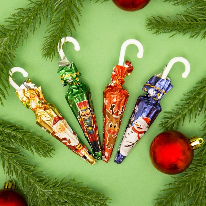 Новый год. Шоколад фигурный Новый год. Шоколад фигурный "Рождественский зонтик", 12 г