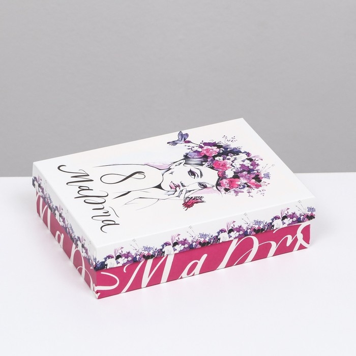 Подарочная коробка Подарочная коробка "8 марта с девушкой", 21 х 15 х 5,7 см